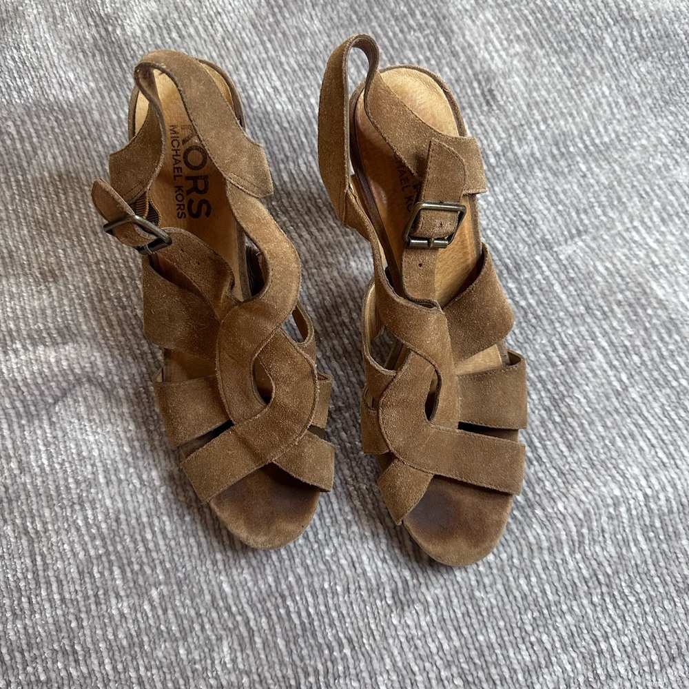 Michael Kors Chestnut Suede Sandal, size 10